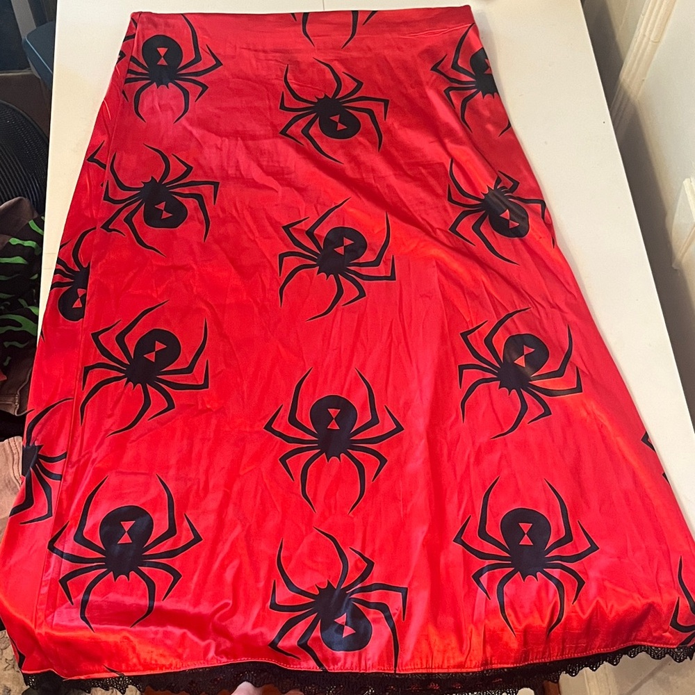 Tunnel Vision Red Skirt with Spider Print